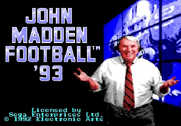 John Madden Football '93 (USA, Europe) screen shot title